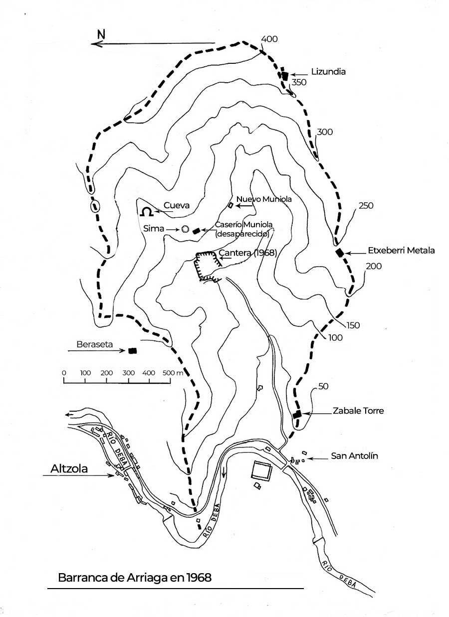Bloque kárstico de Muniola. Plano 1960