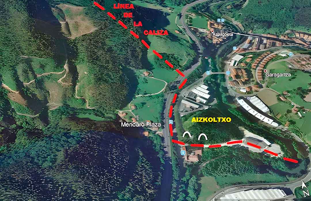 limite Paleolitico-Karstico del Bajo-Deba. límite de la caliza.